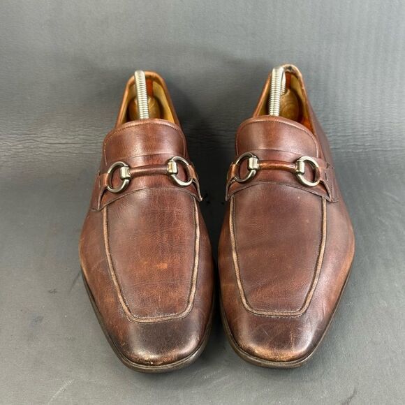 Magnanni brown leather horsebit loafer slip-on shoes men’s size 10 main image 6